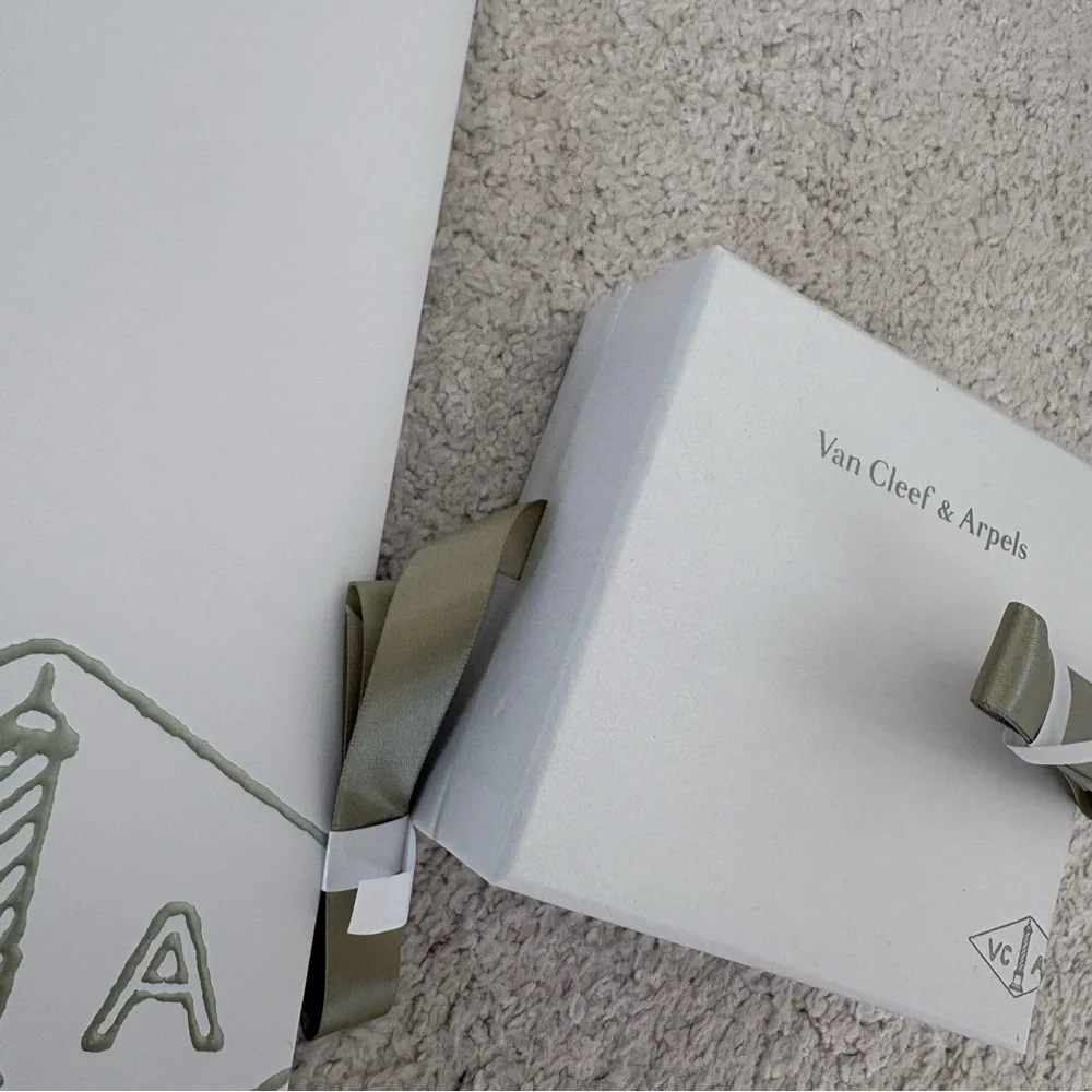 Van Cleef & Arpels Gift Box with Ribbon and Gift Bag